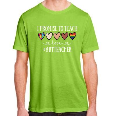 I Promise To Teach Love Art Teacher Heart Gift Adult ChromaSoft Performance T-Shirt