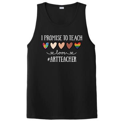 I Promise To Teach Love Art Teacher Heart Gift PosiCharge Competitor Tank