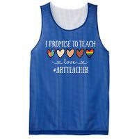 I Promise To Teach Love Art Teacher Heart Gift Mesh Reversible Basketball Jersey Tank