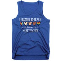 I Promise To Teach Love Art Teacher Heart Gift Tank Top