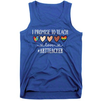 I Promise To Teach Love Art Teacher Heart Gift Tank Top