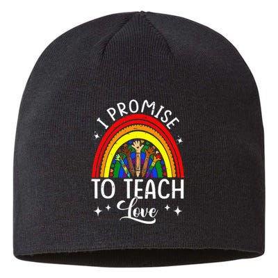 I Promise To Teach Love Rainbow Autism Melanin LGBT Pride Sustainable Beanie