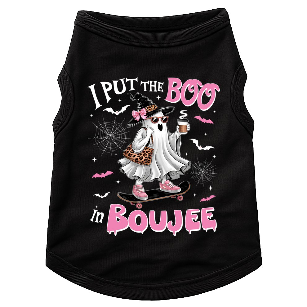 I Put The Boo In Boujee Ghost Halloween Skate Lady Ghost Gift Doggie Tank