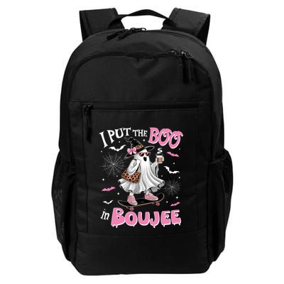 I Put The Boo In Boujee Ghost Halloween Skate Lady Ghost Gift Backpack