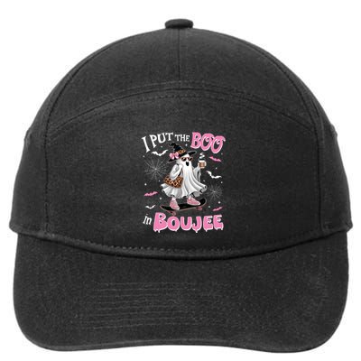 I Put The Boo In Boujee Ghost Halloween Skate Lady Ghost Gift 7-Panel Snapback Hat
