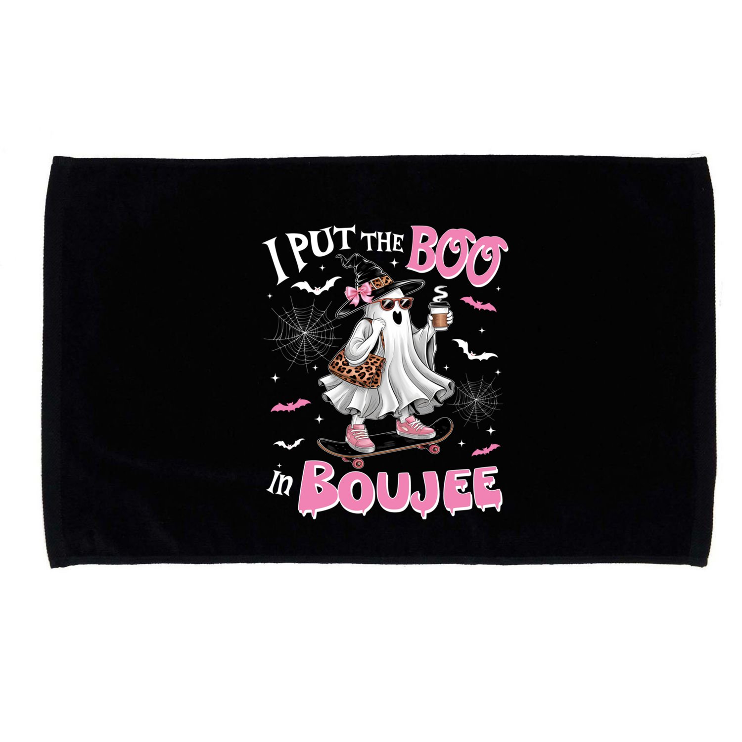 I Put The Boo In Boujee Ghost Halloween Skate Lady Ghost Gift Microfiber Hand Towel