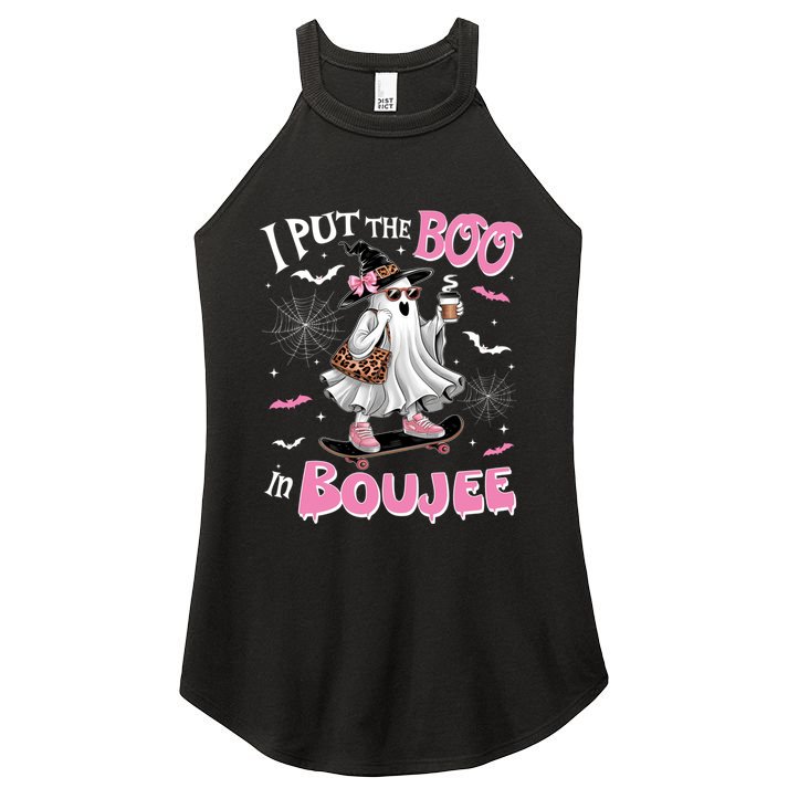 I Put The Boo In Boujee Ghost Halloween Skate Lady Ghost Gift Women's Perfect Tri Rocker Tank