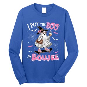 I Put The Boo In Boujee Ghost Halloween Skate Lady Ghost Gift Long Sleeve Shirt