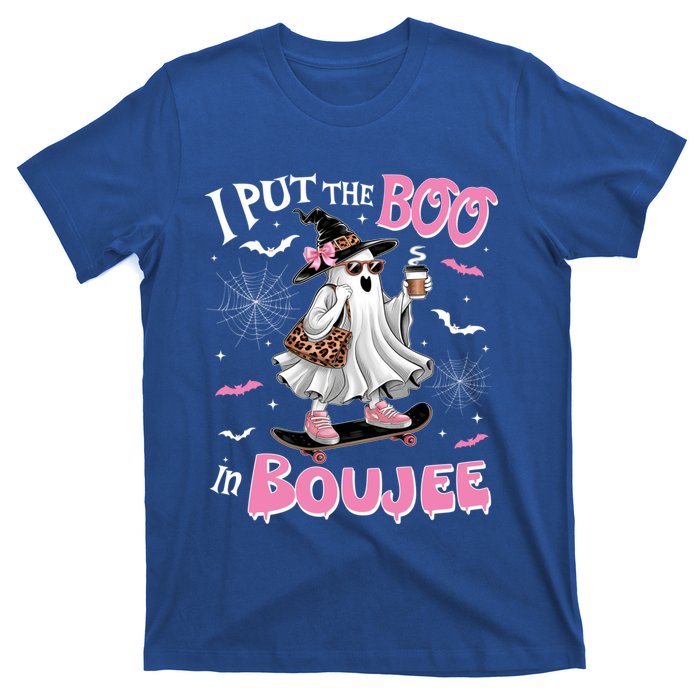 I Put The Boo In Boujee Ghost Halloween Skate Lady Ghost Gift T-Shirt