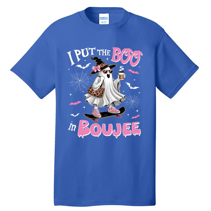 I Put The Boo In Boujee Ghost Halloween Skate Lady Ghost Gift Tall T-Shirt