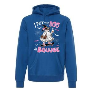 I Put The Boo In Boujee Ghost Halloween Skate Lady Ghost Gift Premium Hoodie