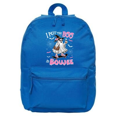 I Put The Boo In Boujee Ghost Halloween Skate Lady Ghost Gift 16 in Basic Backpack
