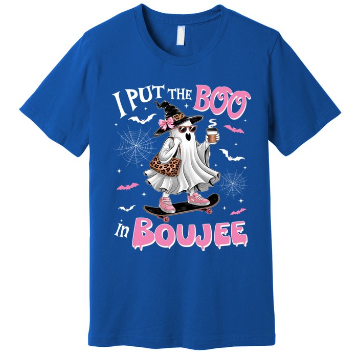 I Put The Boo In Boujee Ghost Halloween Skate Lady Ghost Gift Premium T-Shirt