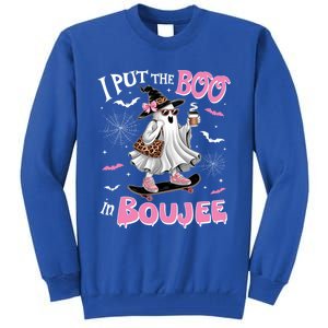 I Put The Boo In Boujee Ghost Halloween Skate Lady Ghost Gift Tall Sweatshirt