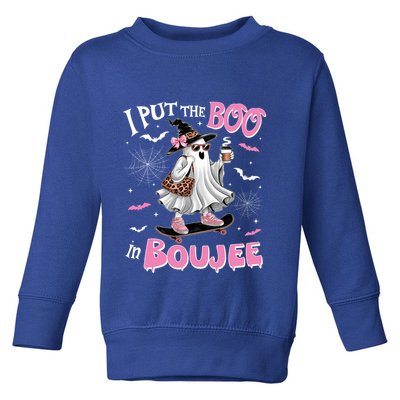 I Put The Boo In Boujee Ghost Halloween Skate Lady Ghost Gift Toddler Sweatshirt