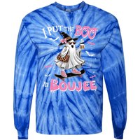 I Put The Boo In Boujee Ghost Halloween Skate Lady Ghost Gift Tie-Dye Long Sleeve Shirt