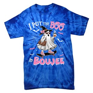 I Put The Boo In Boujee Ghost Halloween Skate Lady Ghost Gift Tie-Dye T-Shirt