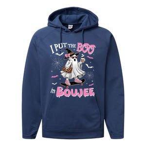 I Put The Boo In Boujee Ghost Halloween Skate Lady Ghost Gift Performance Fleece Hoodie