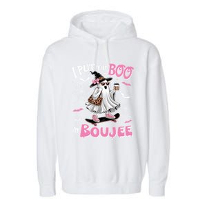 I Put The Boo In Boujee Ghost Halloween Skate Lady Ghost Gift Garment-Dyed Fleece Hoodie