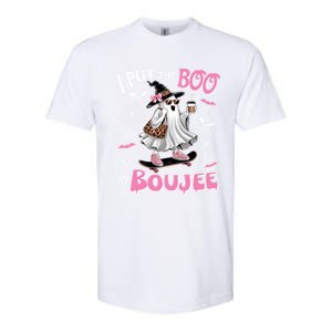 I Put The Boo In Boujee Ghost Halloween Skate Lady Ghost Gift Softstyle CVC T-Shirt