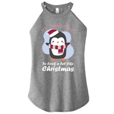 ItS Penguining To Look A Lot Like Christmas Penguin Funny Gift Women’s Perfect Tri Rocker Tank