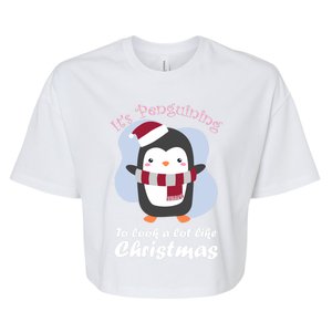 ItS Penguining To Look A Lot Like Christmas Penguin Funny Gift Bella+Canvas Jersey Crop Tee