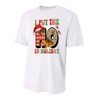 I Put The Ho In Holiday Festive Christmas Funny Youth Performance Sprint T-Shirt