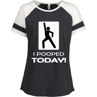 I Pooped Today Toilet Humor Enza Ladies Jersey Colorblock Tee