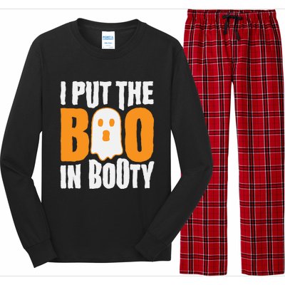 I Put The Boo In Booty Funny Halloween Holiday Quote Gift Long Sleeve Pajama Set