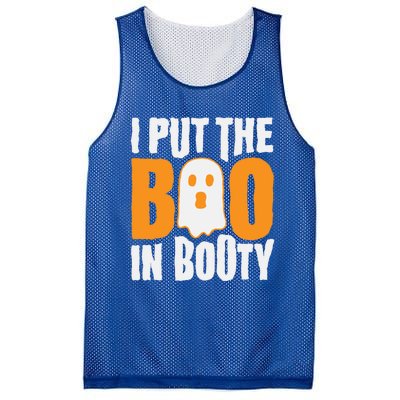 I Put The Boo In Booty Funny Halloween Holiday Quote Gift Mesh Reversible Basketball Jersey Tank