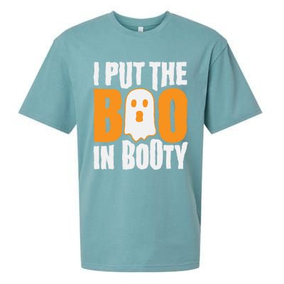 I Put The Boo In Booty Funny Halloween Holiday Quote Gift Sueded Cloud Jersey T-Shirt