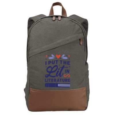 I Put The Lit In Literature Cotton Canvas Backpack