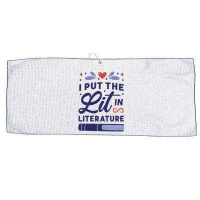 I Put The Lit In Literature Large Microfiber Waffle Golf Towel