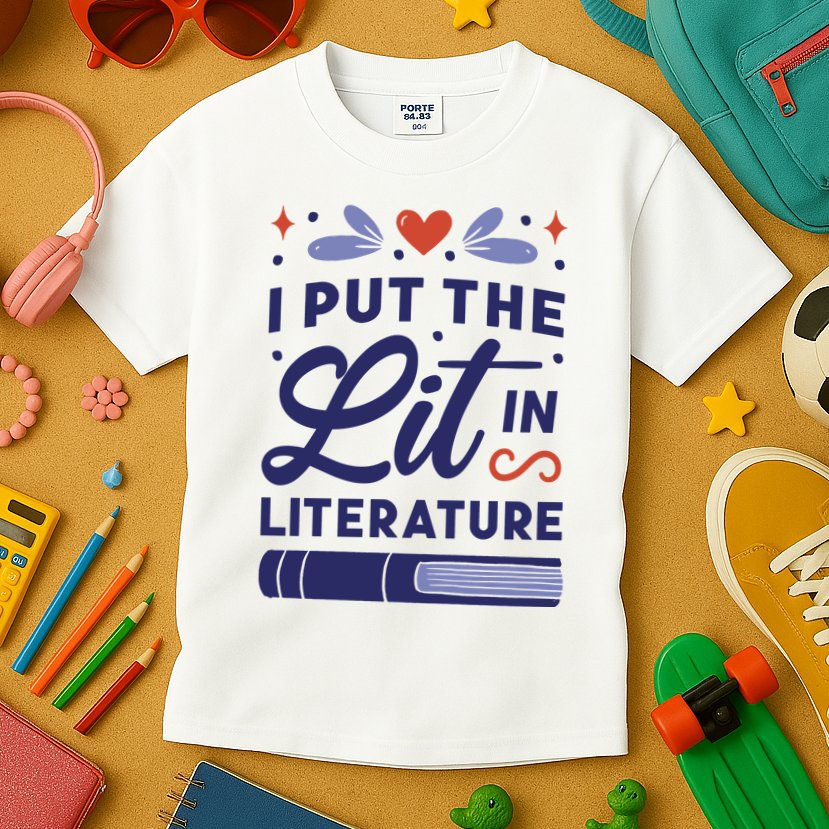 I Put The Lit In Literature Kids T-Shirt