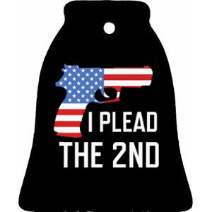 I Plead the 2nd Amendment USA Flag Pistol Gun Ceramic Bell Ornament