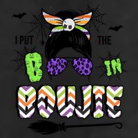 I Put The Boo In The Boujie Messy Bun 7 Panel Mesh Trucker Snapback Hat