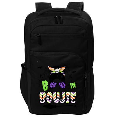I Put The Boo In The Boujie Messy Bun Impact Tech Backpack
