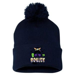 I Put The Boo In The Boujie Messy Bun Pom Pom 12in Knit Beanie