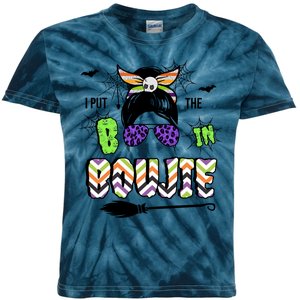 I Put The Boo In The Boujie Messy Bun Kids Tie-Dye T-Shirt