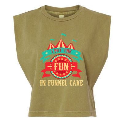 I Put The Fun In Funnel Cake  Circus Birthday Party Costume Garment-Dyed Women's Muscle Tee