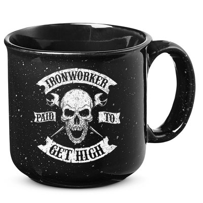 Ironworker Paid To Get High Metal Worker Union Ironworking 15oz Campfire Ceramic Mug