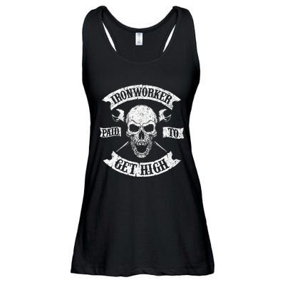 Ironworker Paid To Get High Metal Worker Union Ironworking Ladies Essential Flowy Tank