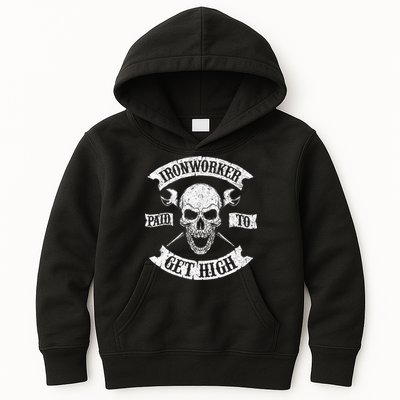 Ironworker Paid To Get High Metal Worker Union Ironworking Kids Hoodie