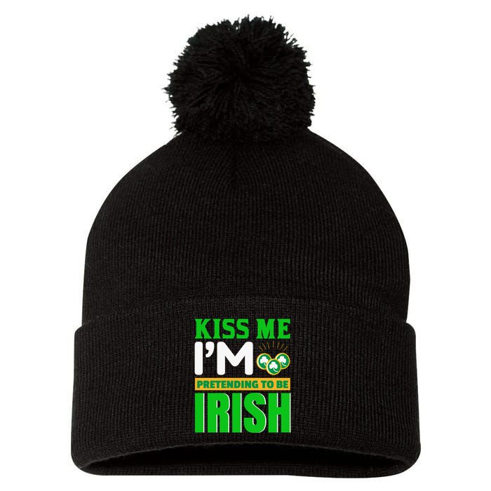 I'm Pretending To Be Irish Pom Pom 12in Knit Beanie