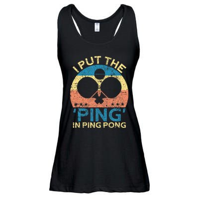 I Put The Ping In Ping Pong Funny Table Tennis Ladies Essential Flowy Tank
