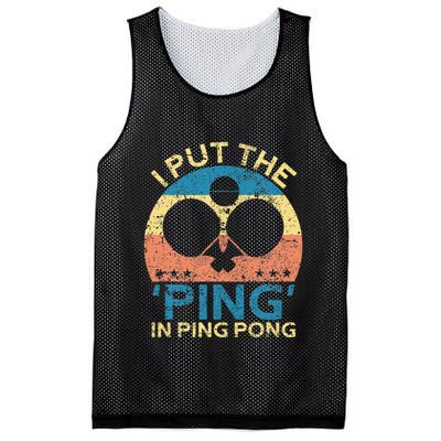 I Put The Ping In Ping Pong Funny Table Tennis Mesh Reversible Basketball Jersey Tank