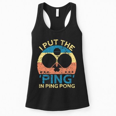 I Put The Ping In Ping Pong Funny Table Tennis Womens Tank Top