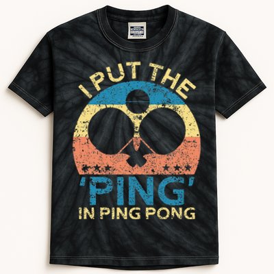 I Put The Ping In Ping Pong Funny Table Tennis Kids Tie-Dye T-Shirt