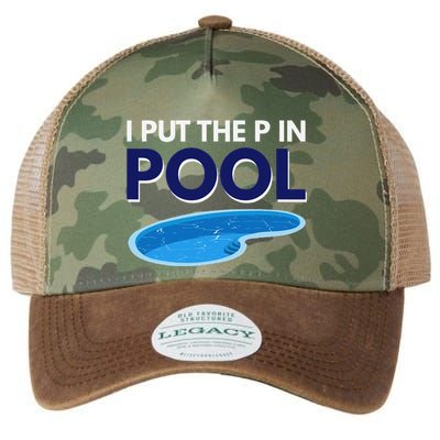I Put The P In Pool Funny Swimming Legacy Tie Dye Trucker Hat