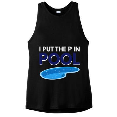 I Put The P In Pool Funny Swimming Ladies PosiCharge Tri-Blend Wicking Tank